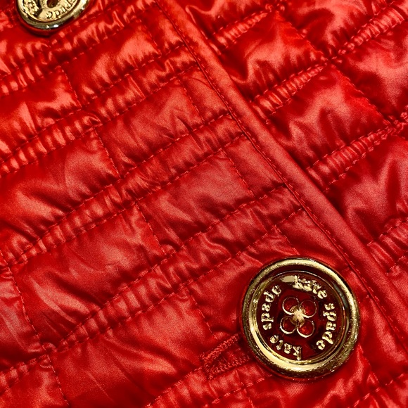 Kate Spade Red Quilted Jacket (EUC) M - Picture 6 of 12